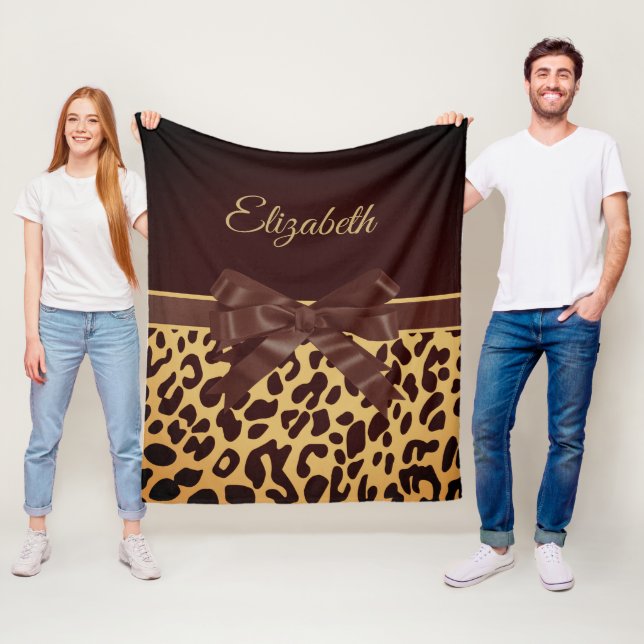 Leopar Print Black Bow Fleecedecke (Beispiel)