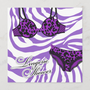 Leopard311-purple lila Zebra-Wäsche-Set Einladung