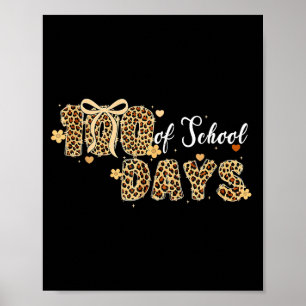 Leopard 100 Tage Schule Lustig Kinder Lehrerinnen Poster