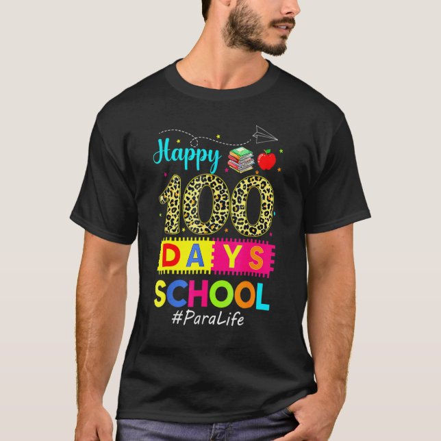 Leopard 100th Day Of School Para Life 100 Days Sma T-Shirt (Vorderseite)