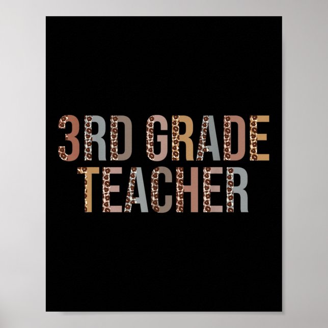 Leopard 3. Klasse Lehrer liefert Funny Back To S Poster (Vorne)