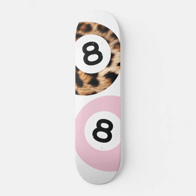 Leopard 8 Ball Chic Skateboard Wall Art (Vorderseite)