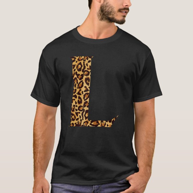 Leopard Alphabet L School Teachers Student Kinder T-Shirt (Vorderseite)