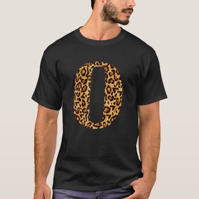 Leopard Alphabet O Schullehrer Schüler Kinder T-Shirt (Vorderseite)