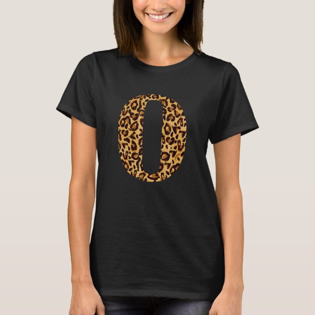 Leopard Alphabet O Schullehrer Schüler Kinder T-Shirt (Vorderseite)