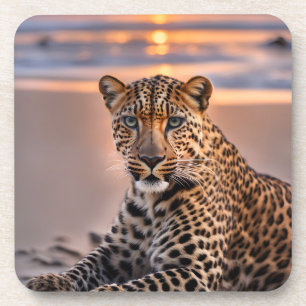 Leopard am Strand Getränkeuntersetzer