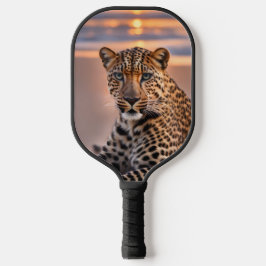 Leopard am Strand Pickleball Schläger
