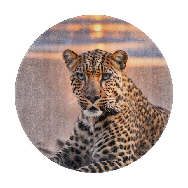 Leopard am Strand Schneidebrett (Vorderseite)