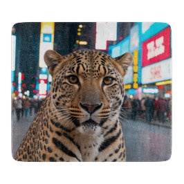 Leopard am Times Square Schneidebrett