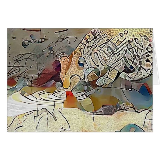 Leopard am Wasserloch (Vorderseite (Horizontal))