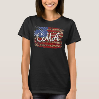 Leopard American Flag Cma Nurse Patriotic 4. J T-Shirt
