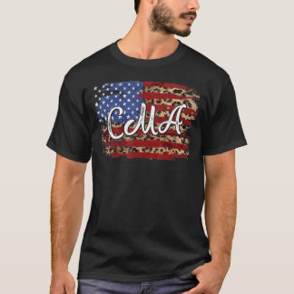 Leopard American Flag Cma Nurse Patriotic 4. J T-Shirt