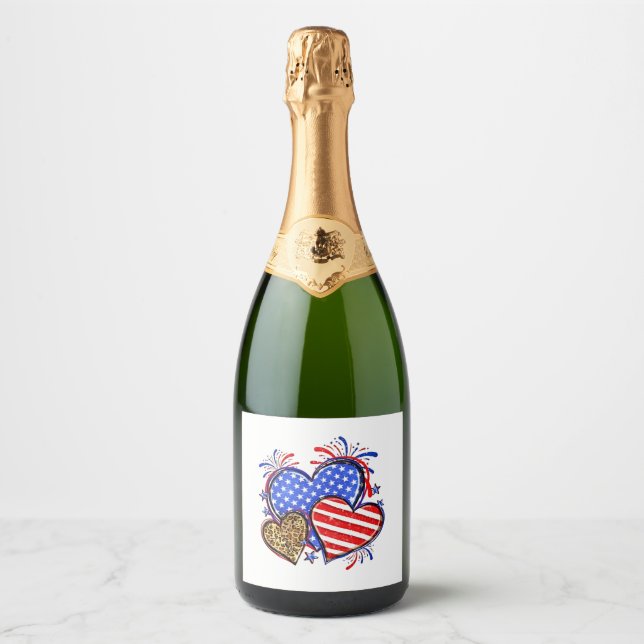 Leopard American Flag Herz 4. Juli USA (Vorderseite)
