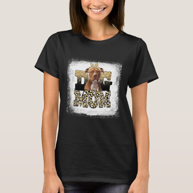 Leopard American Staffordshire Terrier Mama Mother T-Shirt (Vorderseite)