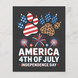Leopard Amerikanische Flagge Herzen Süß 4. Juli Flyer