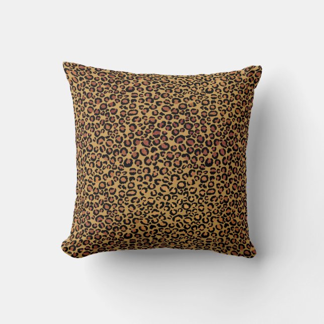 Leopard Animal Black Honey Gold Bronze African Kissen (Vorderseite)