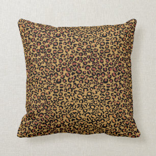 Leopard Animal Black Honey Gold Bronze African Kissen