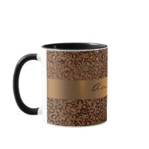 Leopard Animal Black Honey Gold Streifen Name Coff