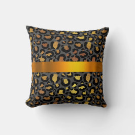 Leopard Animal Black Honey Gold Stripe African Kissen