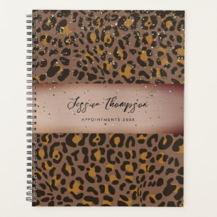 Leopard Animal Brown Bronze Metallic Glitzer Planer