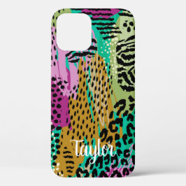 Leopard Animal Colorate Print Personalisiert Name Case-Mate iPhone Hülle