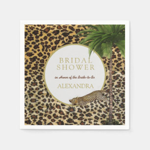 Leopard Animal Pattern Elegantes Palm Brautparty Serviette