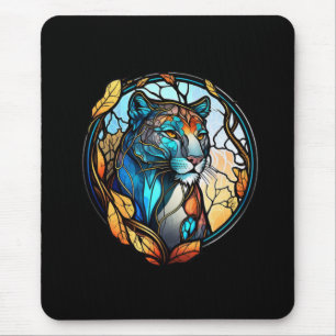 Leopard Animal Portrait Gestaltete Glas Naturschut Mousepad