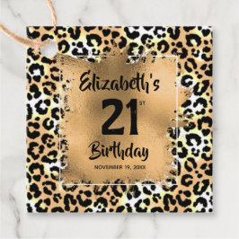 Leopard Animal Print 21. Geburtstag Personalisiert Geschenkanhänger