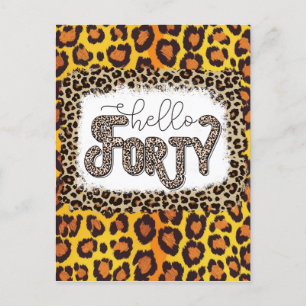 Leopard Animal Print 40. Geburtstagskarte Stilvoll Postkarte