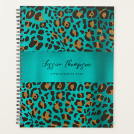 Leopard Animal Print Aquamarin Türkis Termin Planer