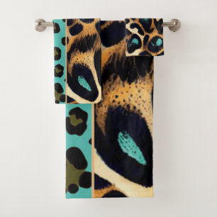 LEOPARD Animal Print - Badetuch-Set Badhandtuch Set