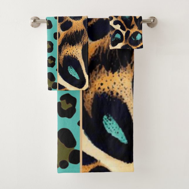 LEOPARD Animal Print - Badetuch-Set Badhandtuch Set (Insitu)