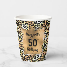 Leopard Animal Print Birthday Pappbecher