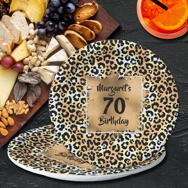 Leopard Animal Print Birthday Pappteller (Von Creator hochgeladen)