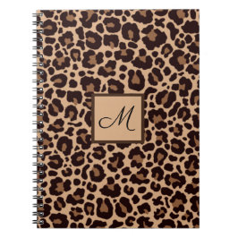 Leopard Animal Print Cheetah Monogram Initial Notizblock