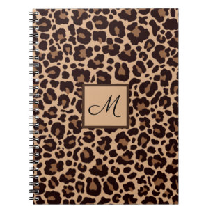 Leopard Animal Print Cheetah Monogram Initial Notizblock
