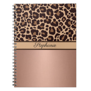Leopard Animal Print Cheetah Rose Gold Trendy Chic Notizblock