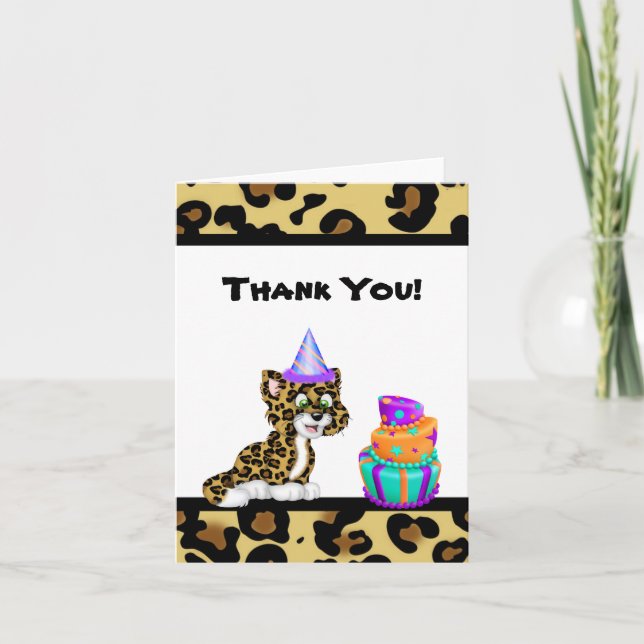 Leopard Animal Print Dankeschön Card Dankeskarte (Vorderseite)
