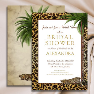 Leopard Animal Print Elegante Palm Brautparty Einladung
