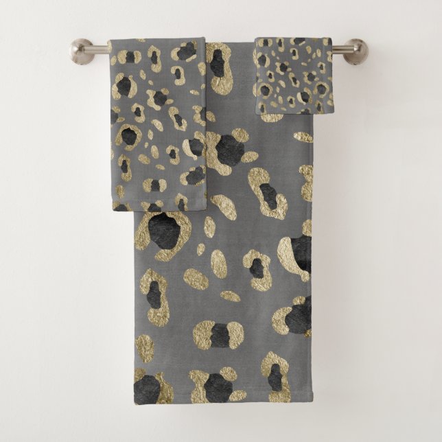 Leopard Animal Print Glam #4 Badhandtuch Set (Insitu)