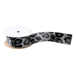 Leopard Animal Print | Grau Satinband
