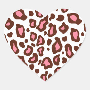 Leopard Animal Print Heart Stickers