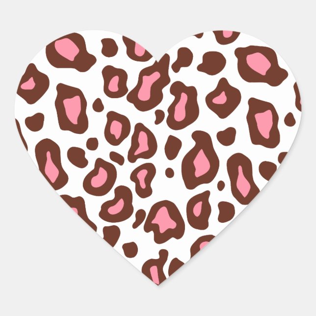 Leopard Animal Print Heart Stickers (Vorderseite)