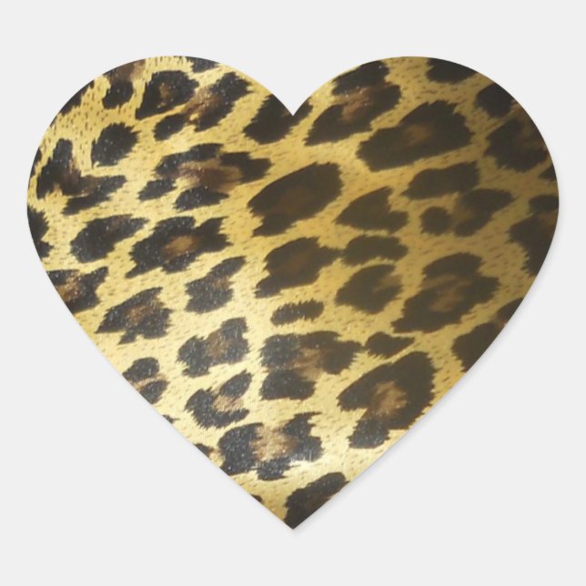 Leopard Animal Print Herz-Aufkleber (Vorderseite)