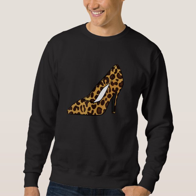 Leopard Animal Print High Heels Frauen Stiletto Sweatshirt (Vorderseite)