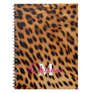 Leopard Animal Print Monogram Notizblock