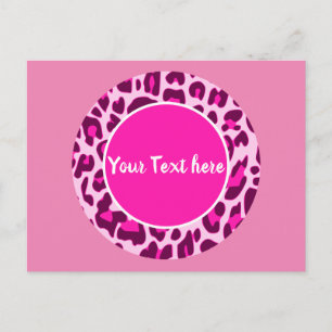 Leopard Animal Print Muster Circle Fashion Pink Postkarte
