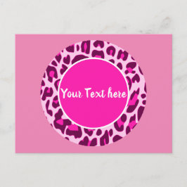 Leopard Animal Print Muster Circle Fashion Pink Postkarte