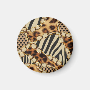 Leopard Animal Print Nahtloses Muster Magnet