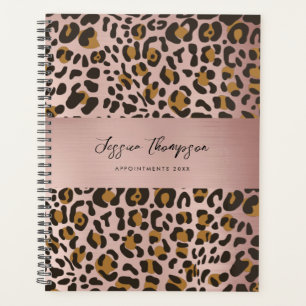 Leopard Animal Print Rose Gold Muster Planer